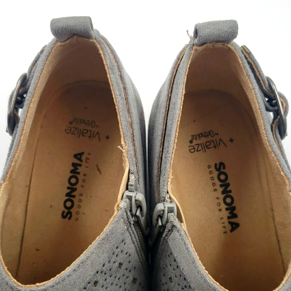 Sonoma 9.5 Medium Ankle Boots Gray, Side Zip. - Picture 6 of 8